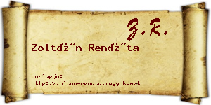 Zoltán Renáta névjegykártya
