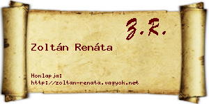 Zoltán Renáta névjegykártya